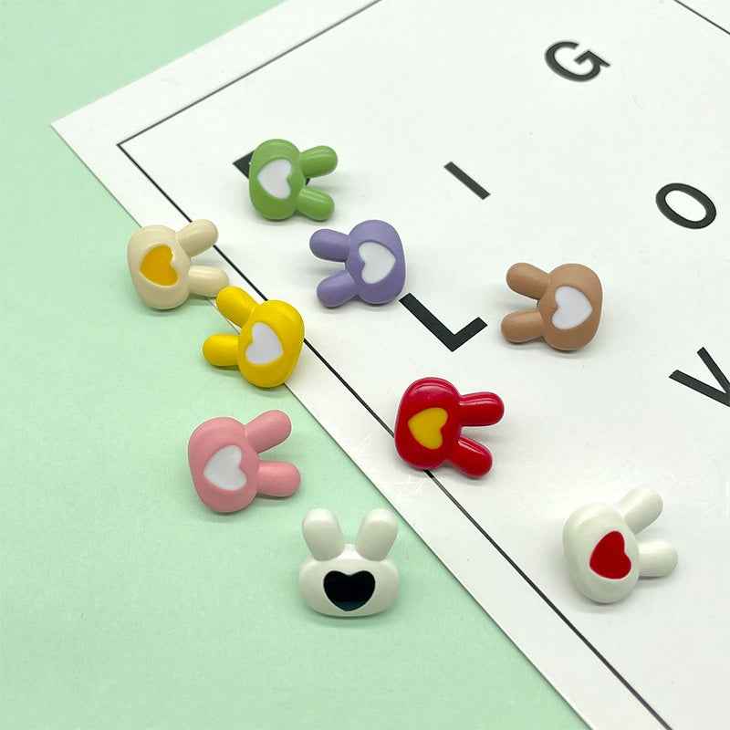 17.5mm Colorful Cartoon Bunny Plastic Buttons for Children's Clothing 198 Pack - Lots of Buttons