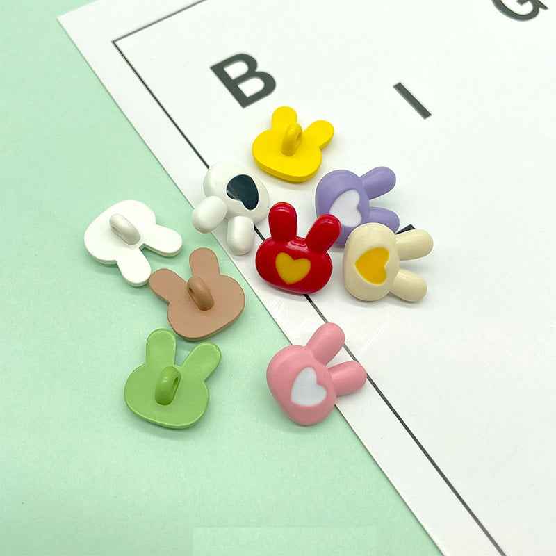 17.5mm Colorful Cartoon Bunny Plastic Buttons for Children's Clothing 198 Pack - Lots of Buttons