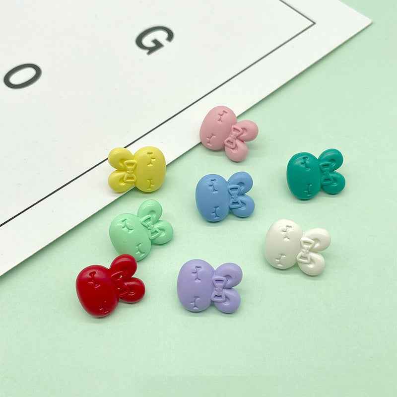 16.5mm 3D Bunny-Shaped Colorful Plastic Buttons for Children's Clothing 200 Pack - Lots of Buttons