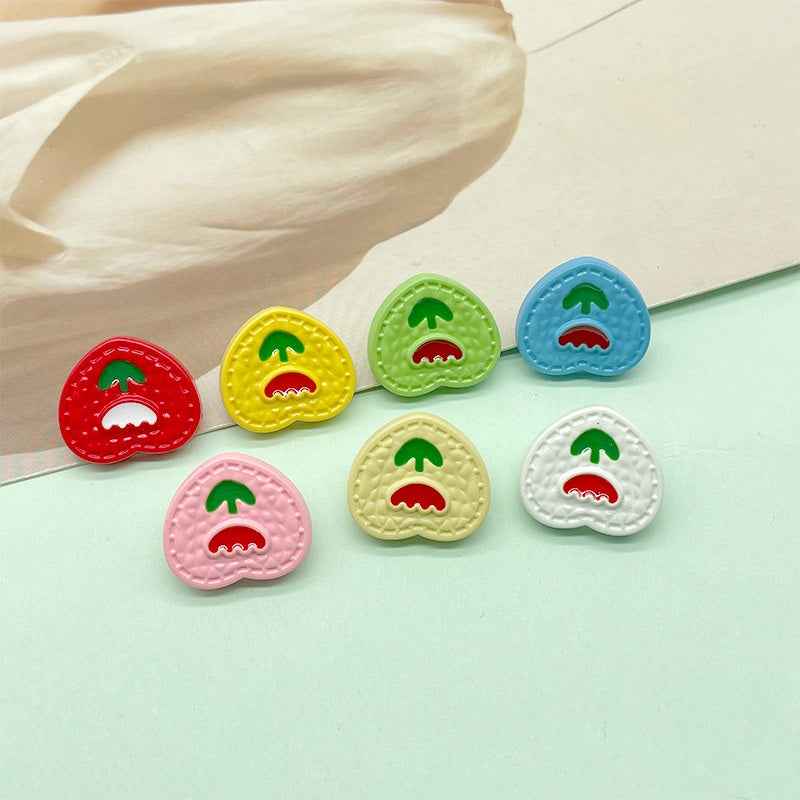 18/21.5mm Colorful Cartoon Heart-Shaped Plastic Buttons for Children's Clothing 196 Pack - Lots of Buttons