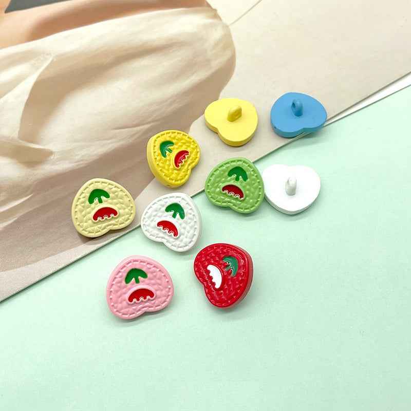 18/21.5mm Colorful Cartoon Heart-Shaped Plastic Buttons for Children's Clothing 196 Pack - Lots of Buttons