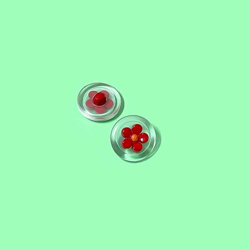 18mm Round Transparent Two-Tone Flower Plastic Shank Buttons for Children's Clothing 40PCS - Lots of Buttons