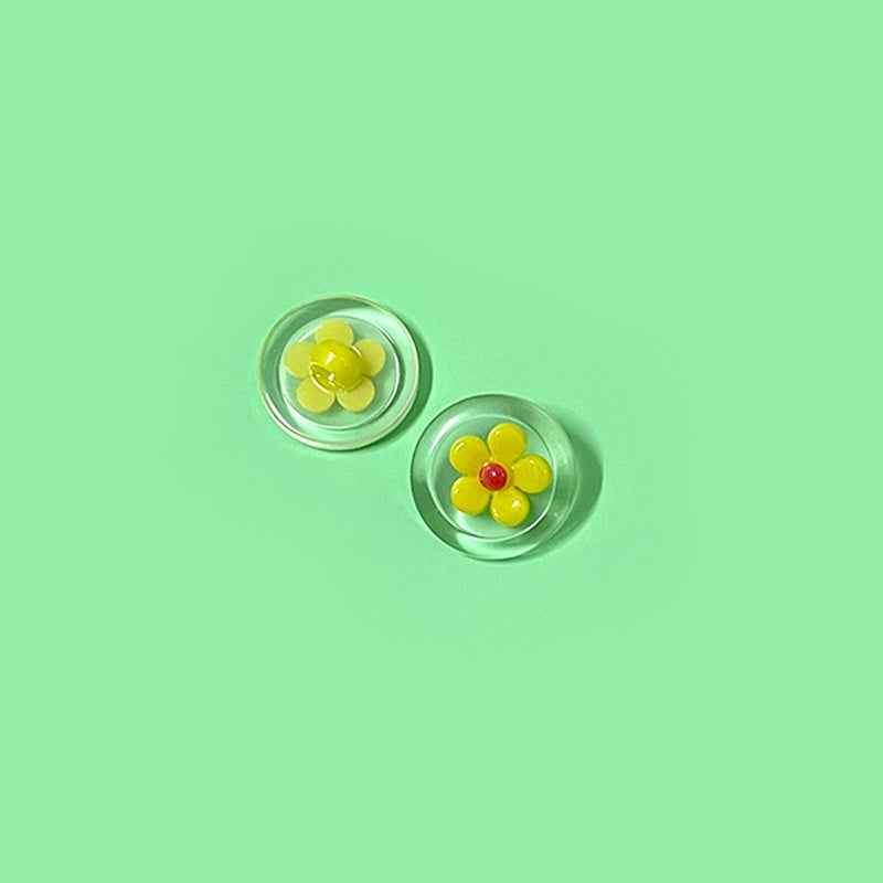 18mm Round Transparent Two-Tone Flower Plastic Shank Buttons for Children's Clothing 40PCS - Lots of Buttons