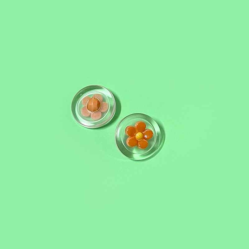 18mm Round Transparent Two-Tone Flower Plastic Shank Buttons for Children's Clothing 40PCS - Lots of Buttons