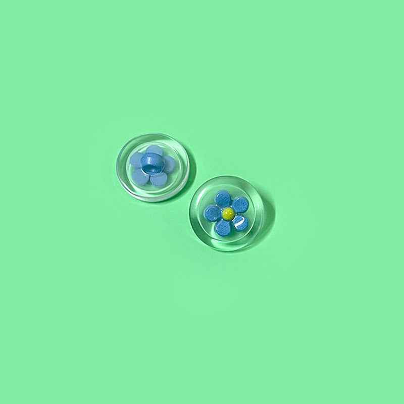 18mm Round Transparent Two-Tone Flower Plastic Shank Buttons for Children's Clothing 40PCS - Lots of Buttons