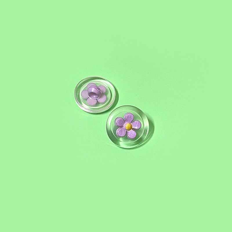 18mm Round Transparent Two-Tone Flower Plastic Shank Buttons for Children's Clothing 40PCS - Lots of Buttons