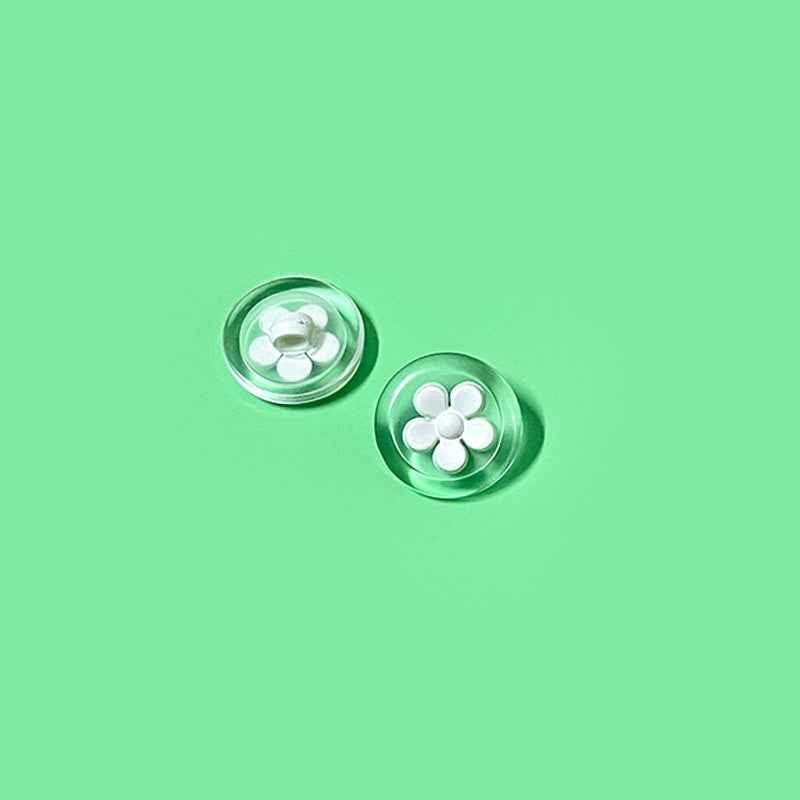 18mm Round Transparent Two-Tone Flower Plastic Shank Buttons for Children's Clothing 40PCS - Lots of Buttons