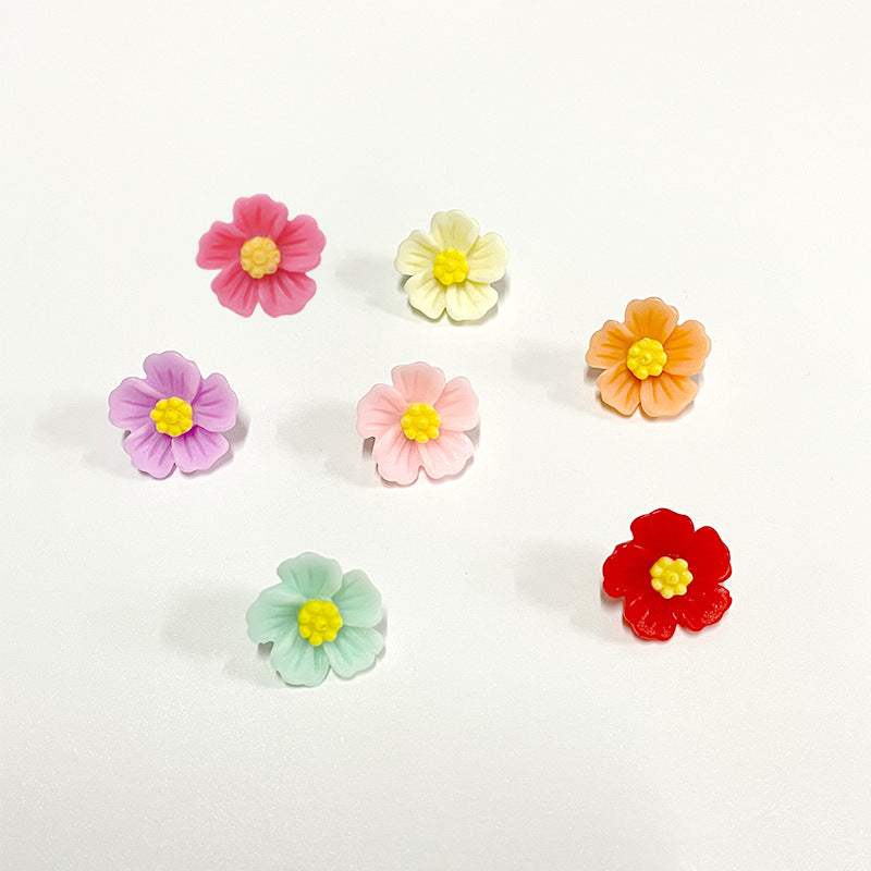 Botones de costura de plástico en forma de flor coloridos de 14 mm con patas, paquete de 210