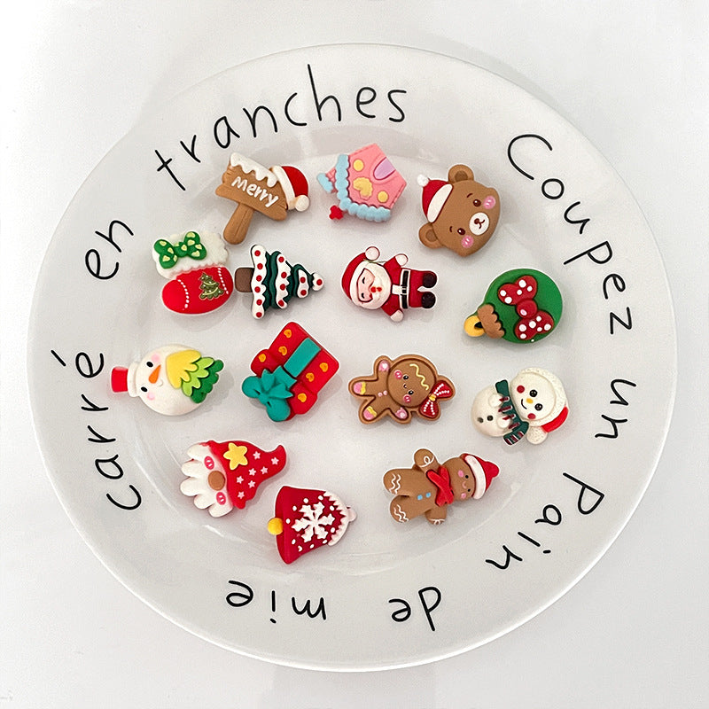 Ensemble de Boutons en Résine sur le Thème de Noël avec Tiges en Métal (14 Pièces)