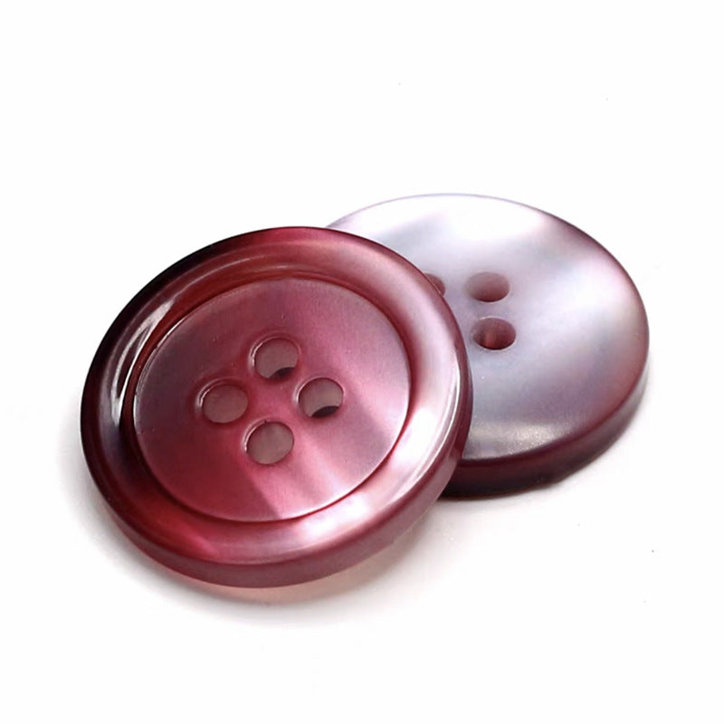 15-25mm Rund Gradientfärgade Fyrhåliga Perleffekt Resin Knappar för Tröjor Kappor 40st