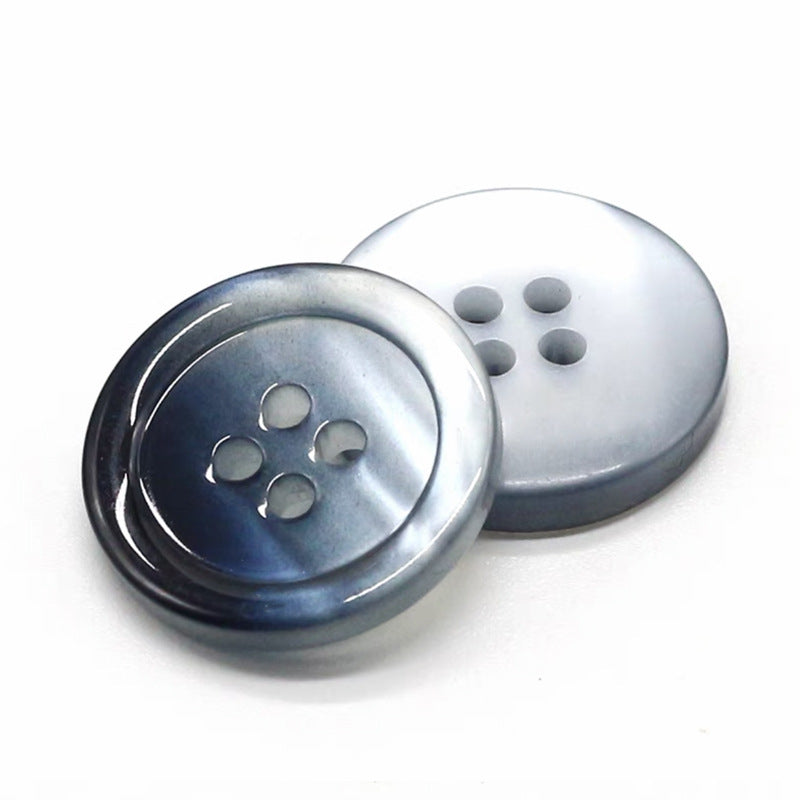15-25mm Rund Gradientfärgade Fyrhåliga Perleffekt Resin Knappar för Tröjor Kappor 40st
