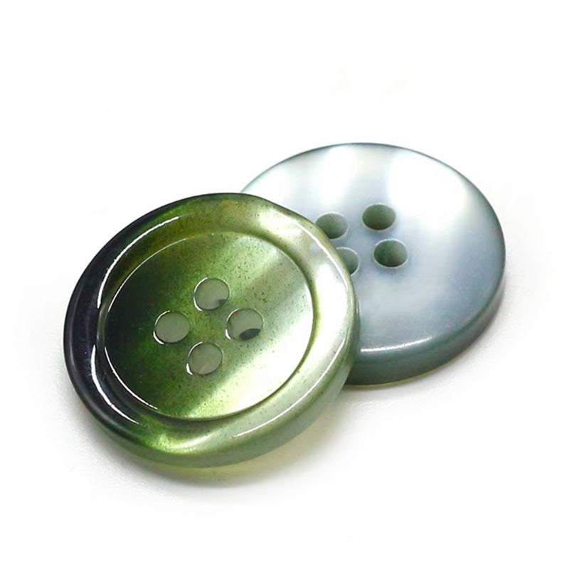 15-25mm Rund Gradientfärgade Fyrhåliga Perleffekt Resin Knappar för Tröjor Kappor 40st
