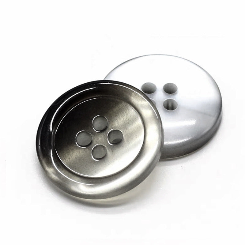 15-25mm Rund Gradientfärgade Fyrhåliga Perleffekt Resin Knappar för Tröjor Kappor 40st