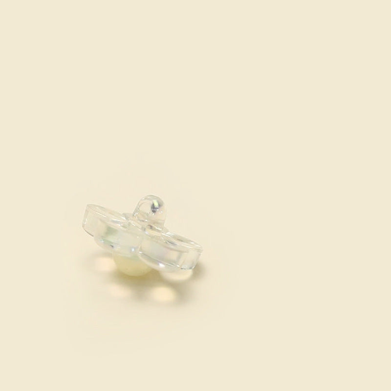 17/22/25mm Translucent/Clear Resin Flower Buttons with Shanks 50pcs