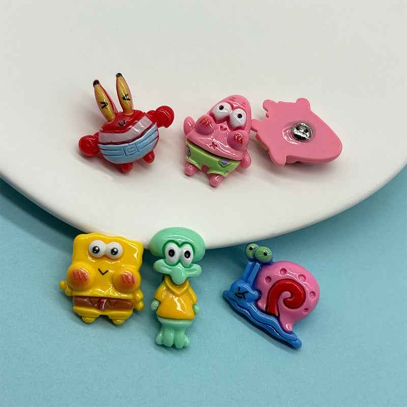Cartoon SpongeBob Patrick Gary Resin Buttons with Metal Shanks for Children's Shirt 50 Pack - Lots of Buttons