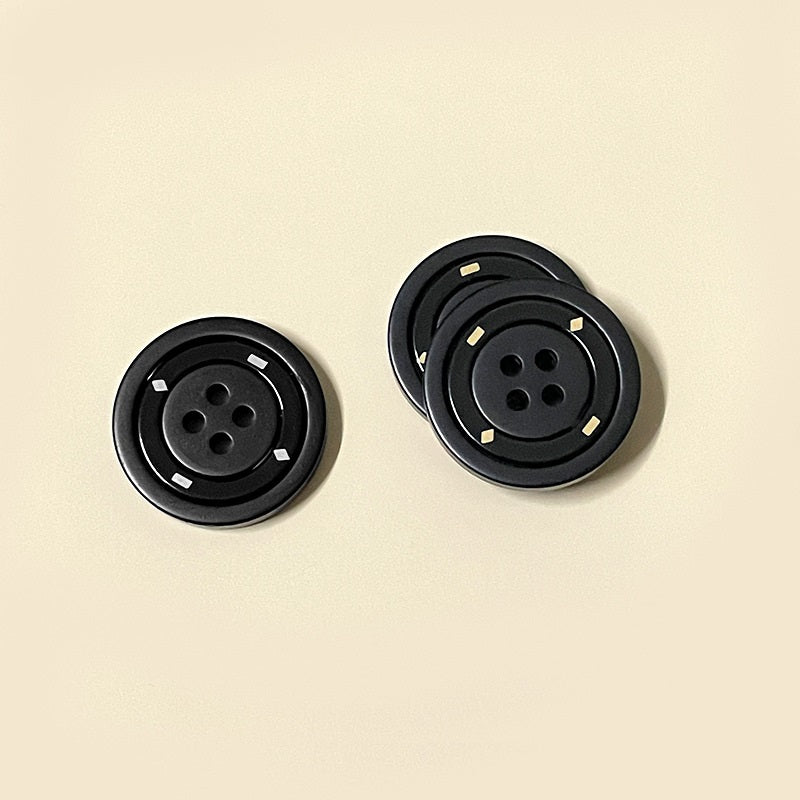 17.5/25mm Round Four-Hole Metal Buttons Black,White Khaki for Coats 50pcs