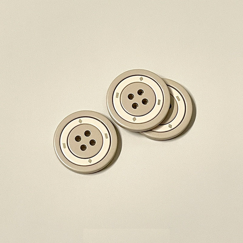 17.5/25mm Round Four-Hole Metal Buttons Black,White Khaki for Coats 50pcs
