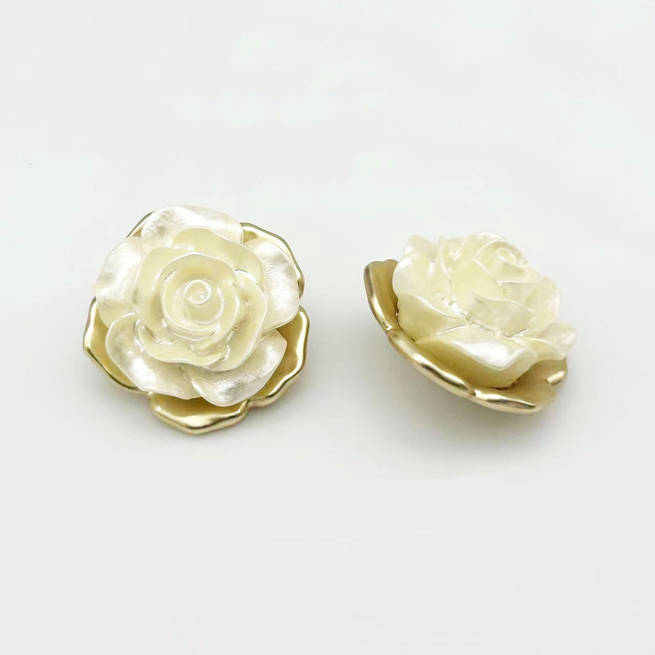 18/23mm Vintage Flower Rose  Shaped Alloy Buttons with Shanks 20pcs