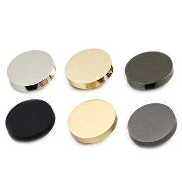 9-30mm Kerek Tükörfényes Fém Lapos Varrott Gombok Kézzel