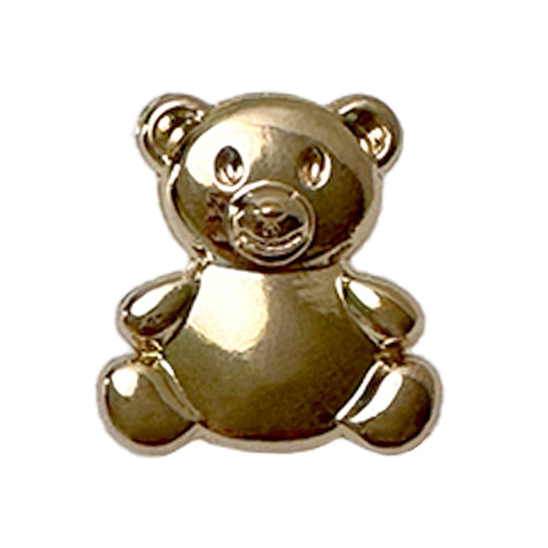 20mm leichte goldene Metallknöpfe mit Cartoon-Bären-Design und hohen Wellen 20 Stück