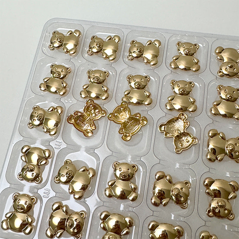 20mm leichte goldene Metallknöpfe mit Cartoon-Bären-Design und hohen Wellen 20 Stück