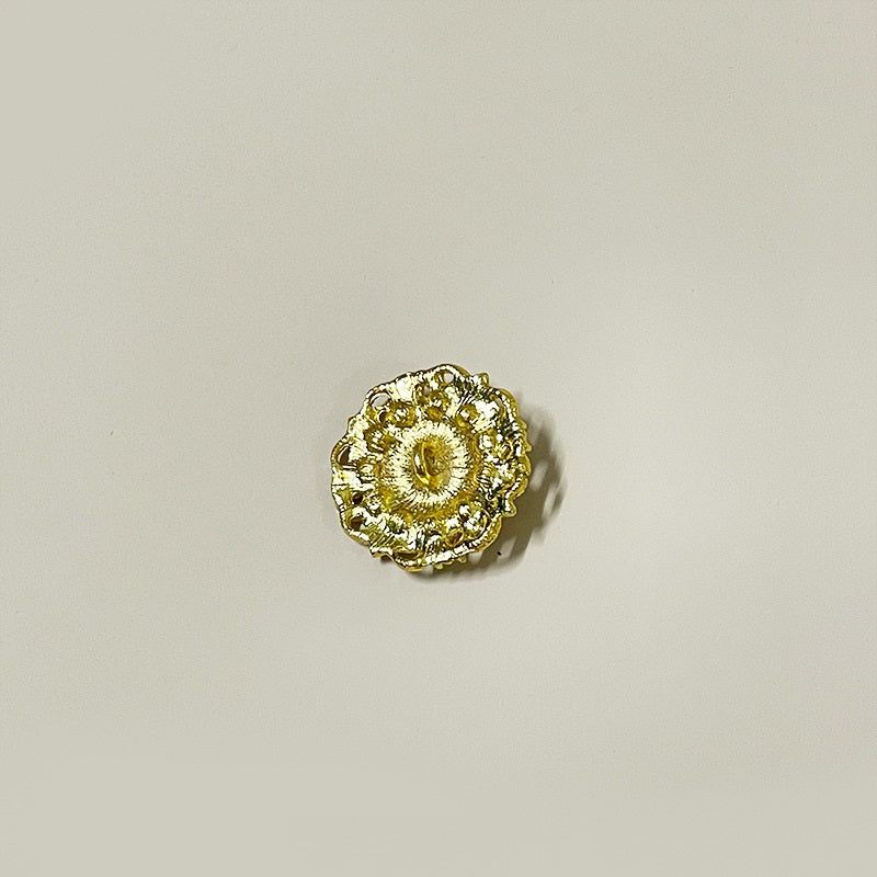 26mm Golden Hollow Metal Buttons with Green Gemstones and Diamond 10PCS