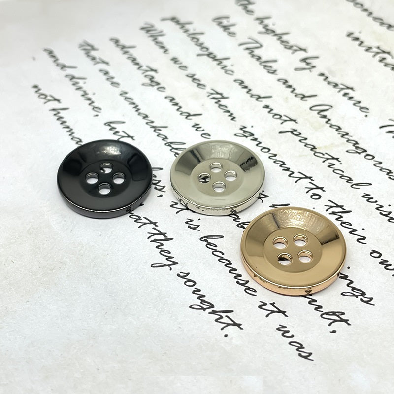 11,5-25 mm Kerek Négylyukú Széles Peremű Fém Gombok Ing Mandzsettákhoz, Kabátokhoz, Kötöttárukhoz