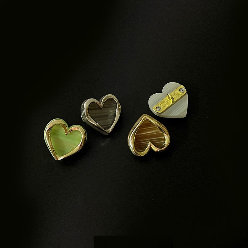 13-25mm Colorful Dual-Tone Heart-Shaped Metal Buttons with Shanks 48 Pack