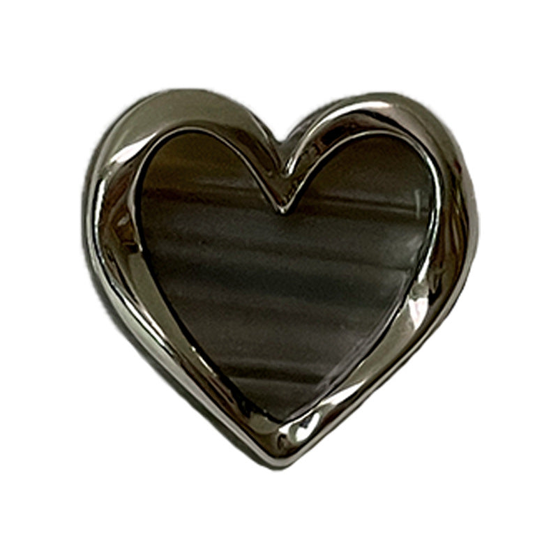 13-25mm Colorful Dual-Tone Heart-Shaped Metal Buttons with Shanks 48 Pack