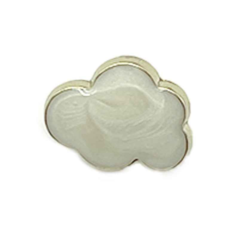 12.5mm White Black Cloud Oil-Painted Metal Shank Buttons for Women's Shirts 20pcs - Lots of Buttons