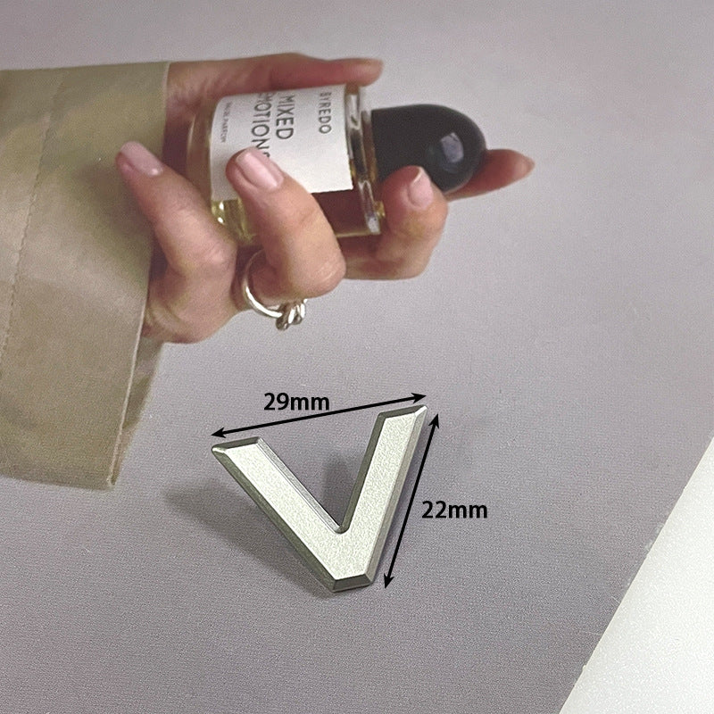 Boutons métalliques en V à deux branches de 29 mm en or, argent et noir pour sacs en cuir et chaussures, 100 pièces