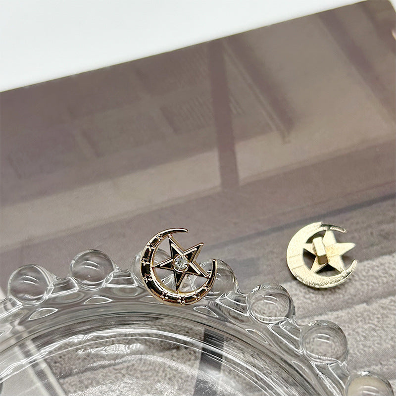 13mm Kulta Hopea Tyhjät Kuu Timantti Tähti Metalli Napit Neuleliiveille Paitoille 20KPL