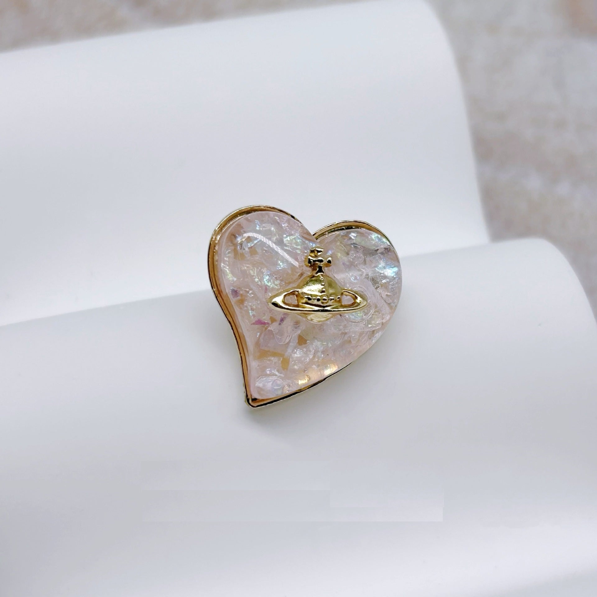 21mm Heart-Shaped Metal and Resin Combination Buttons for Sweaters Knitwear 50pcs