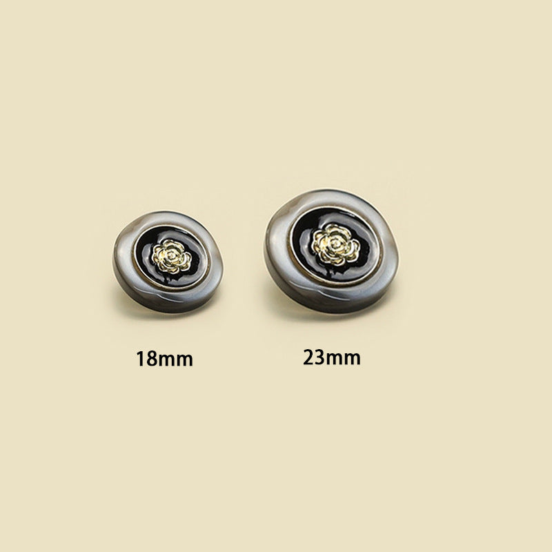 18/23mm Átlátszó Gyanta és Fém Kamelia Gombok Kabáthoz Kötöttáruhoz 50db