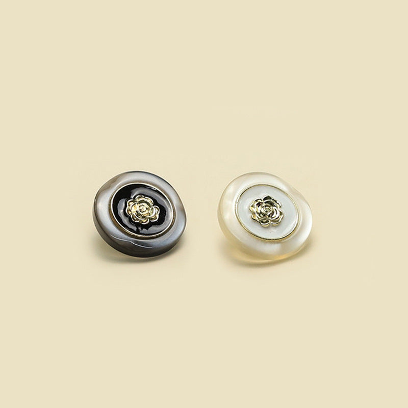 18/23mm Átlátszó Gyanta és Fém Kamelia Gombok Kabáthoz Kötöttáruhoz 50db