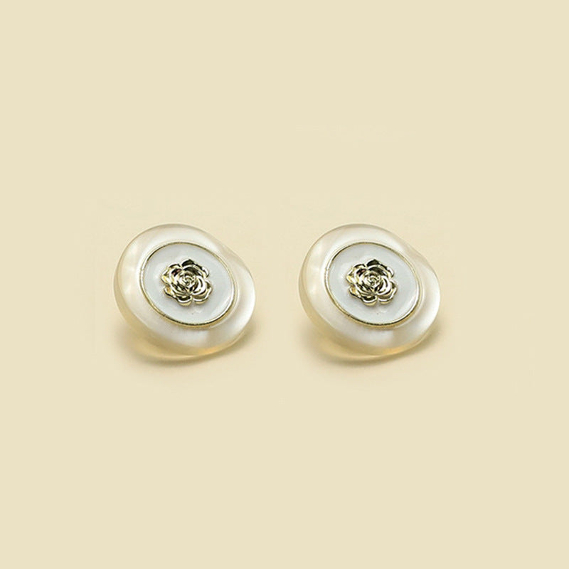 18/23mm Átlátszó Gyanta és Fém Kamelia Gombok Kabáthoz Kötöttáruhoz 50db