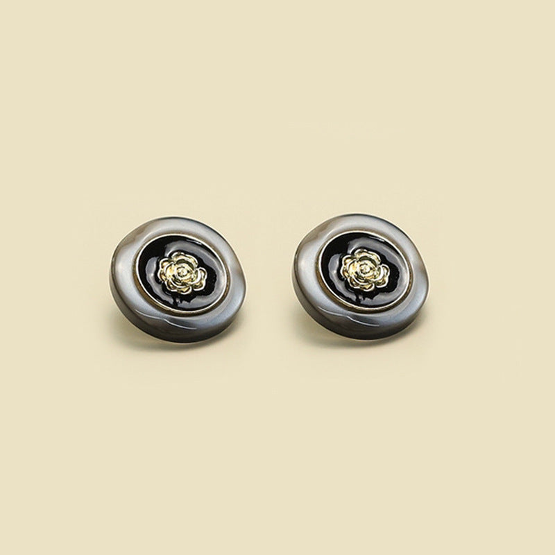 18/23mm Átlátszó Gyanta és Fém Kamelia Gombok Kabáthoz Kötöttáruhoz 50db