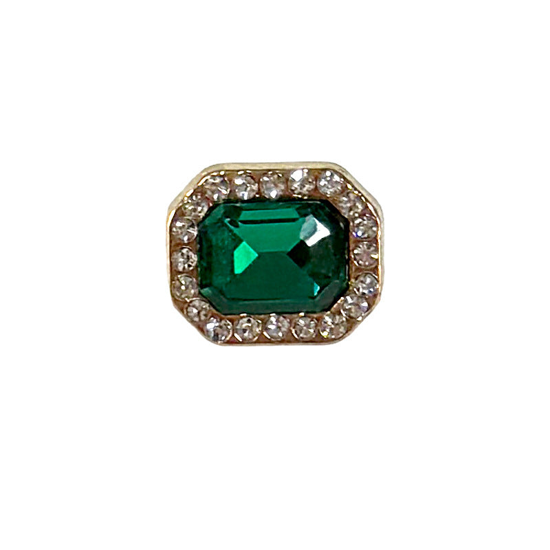 12mm Square Gemstone Diamond-Encrusted Metal Buttons for Shirt Cuffs 50 Pack