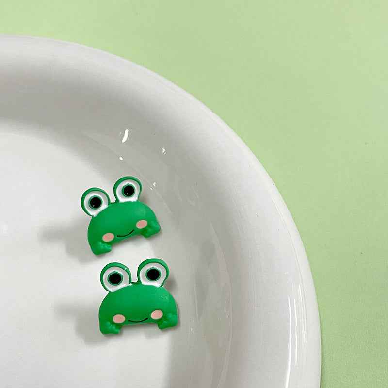16x14mm Green Cartoon Frog Metal Buttons with Shanks for Children's Garments 12pcs - Lots of Buttons