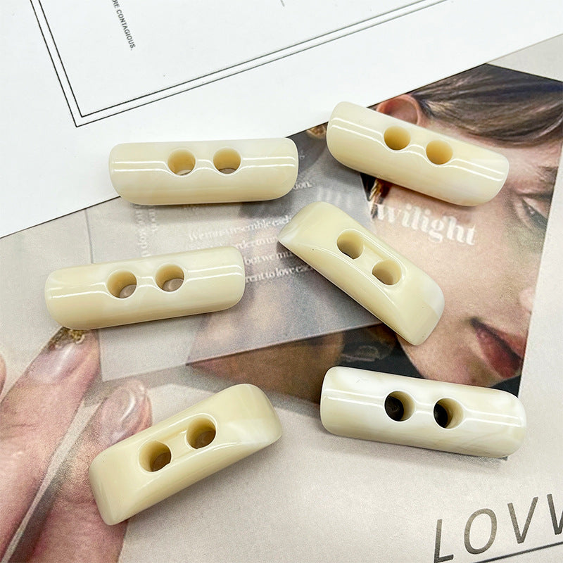 Botones de toggle de resina transparente y marrón beige de 40 mm de largo, 100 piezas
