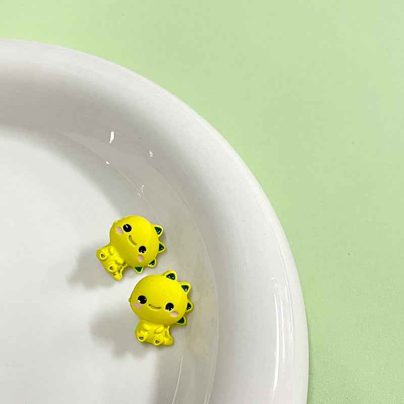 13x15mm Colorful Cartoon Dinosaur Metal Buttons with Shanks for Children's Clothing 12pcs - Lots of Buttons