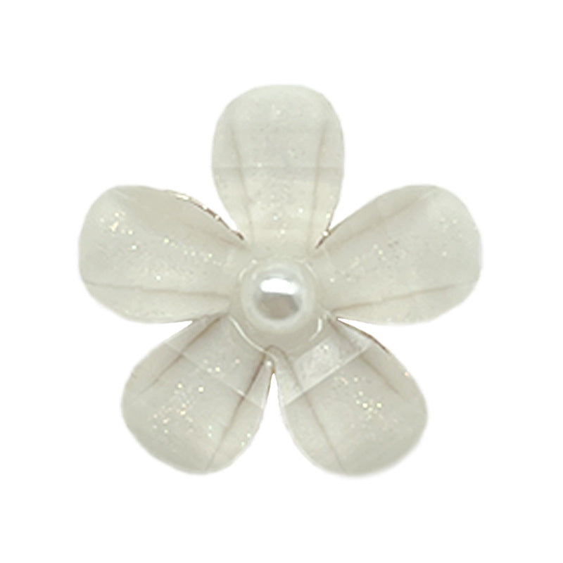 Botones de metal transparente con shank de flor de perla de 12/15/18 mm para suéter de punto 12 piezas
