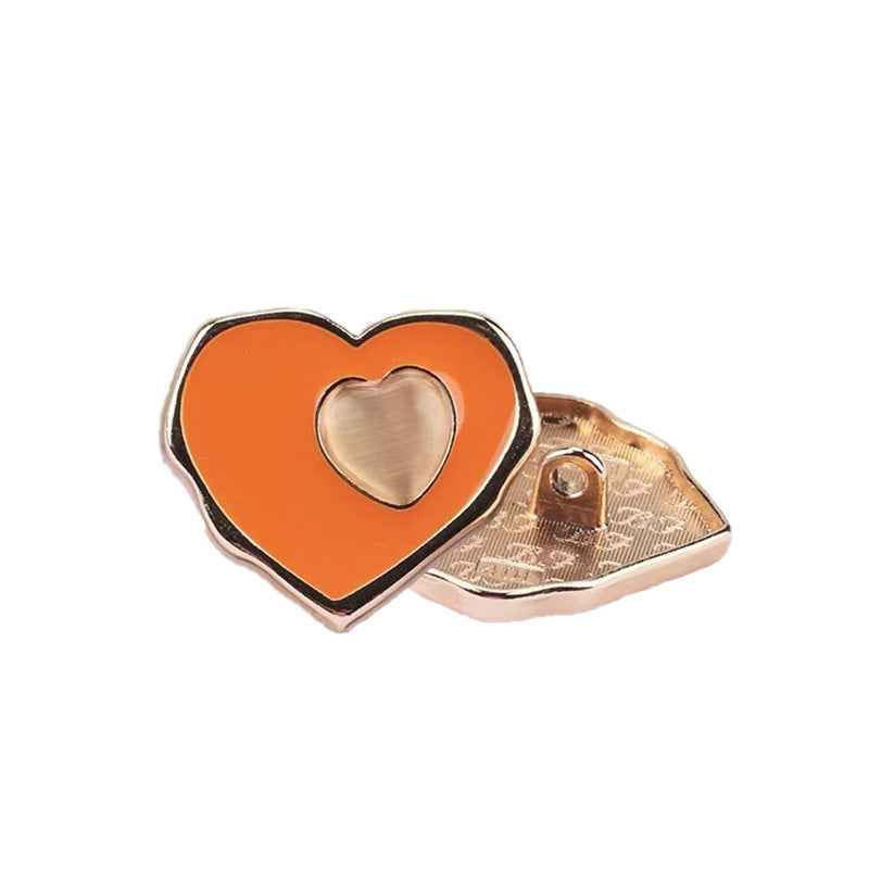 18/23/25mm Metal Heart-shaped Sewing Buttons Colorful Cat's Eye Stone 50 Pack - Lots of Buttons