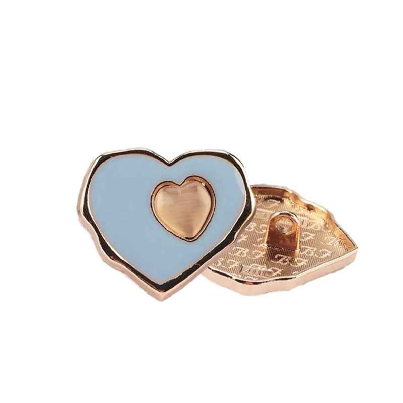 18/23/25mm Metal Heart-shaped Sewing Buttons Colorful Cat's Eye Stone 50 Pack - Lots of Buttons