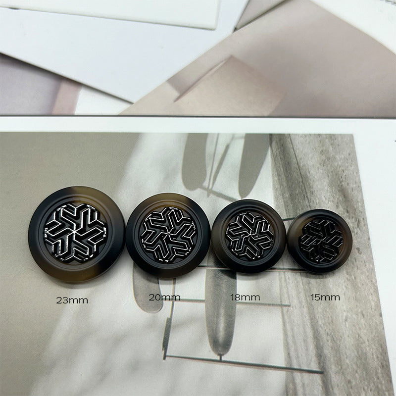 15/18/20/23mm Metal Resin Hand Sewing Buttons Snowflake Texture 50pcs