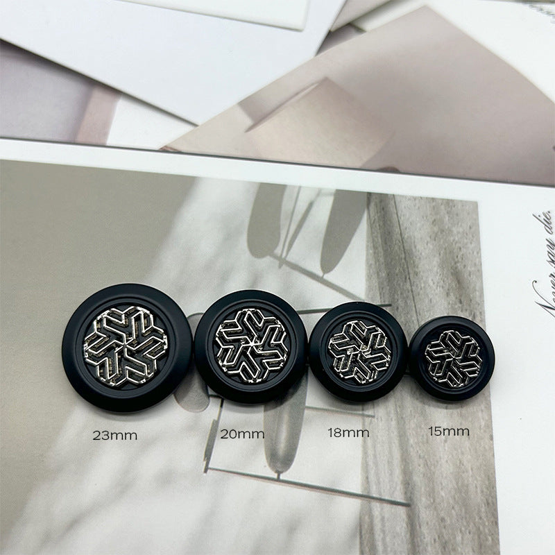 15/18/20/23mm Metal Resin Hand Sewing Buttons Snowflake Texture 50pcs