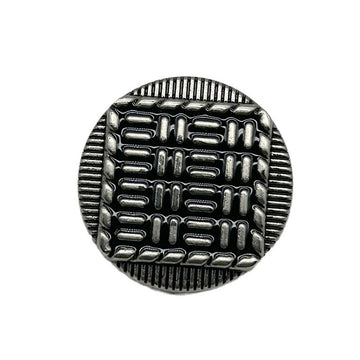 Vintage Metal Buttons Round Exterior and Square Interior Striped 50pcs