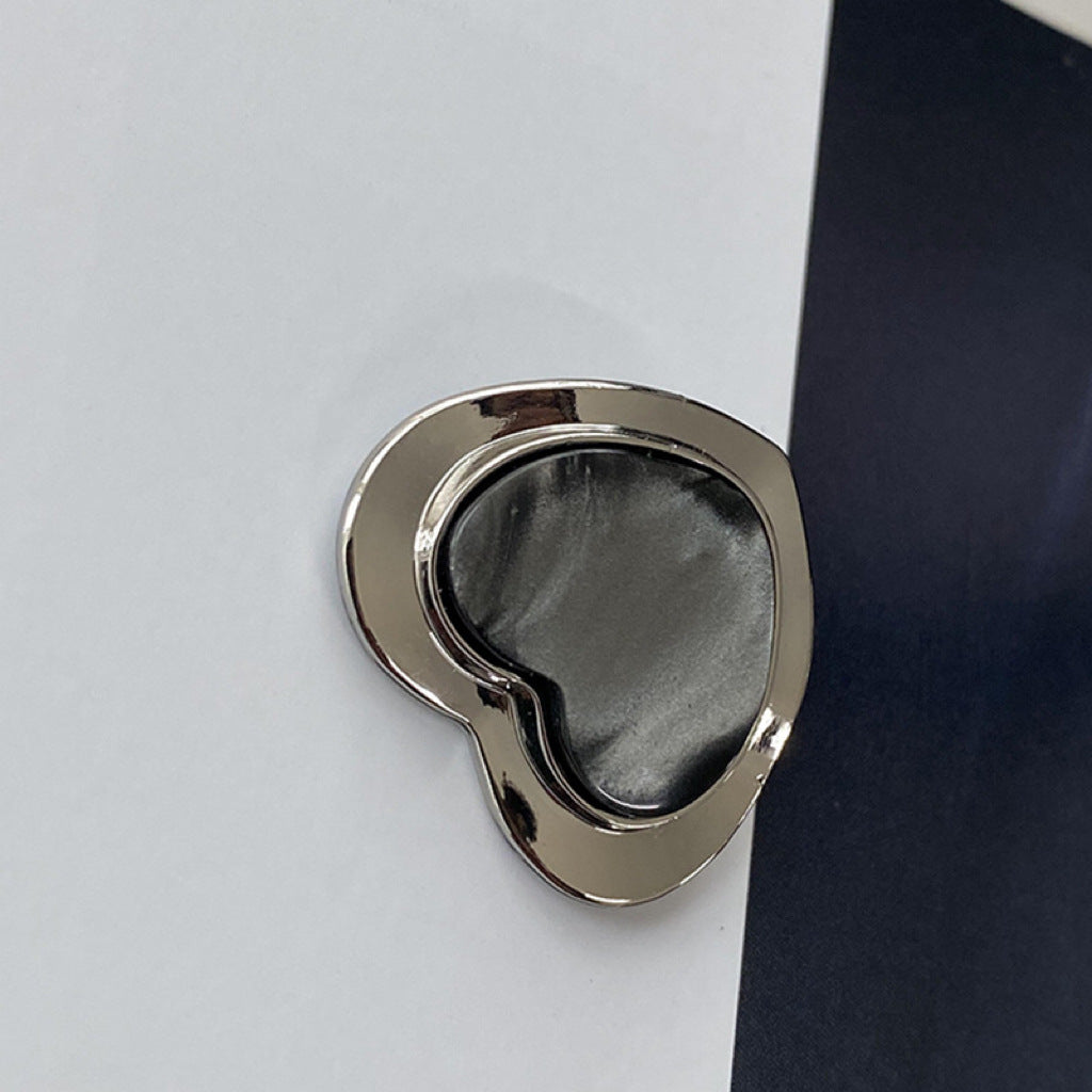 18/25mm Pearlized Gold Silver Black Heart-Shaped Resin Alloy Buttons 50pcs
