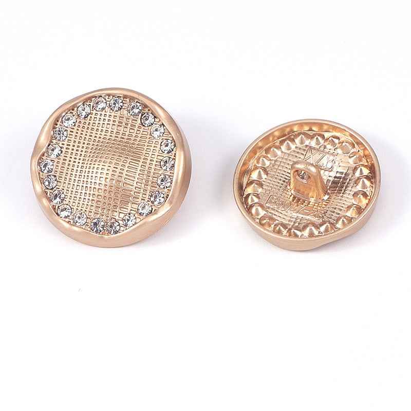 28L/36L/40L Round Mesh Rhinestone Alloy Shank Buttons 20pcs