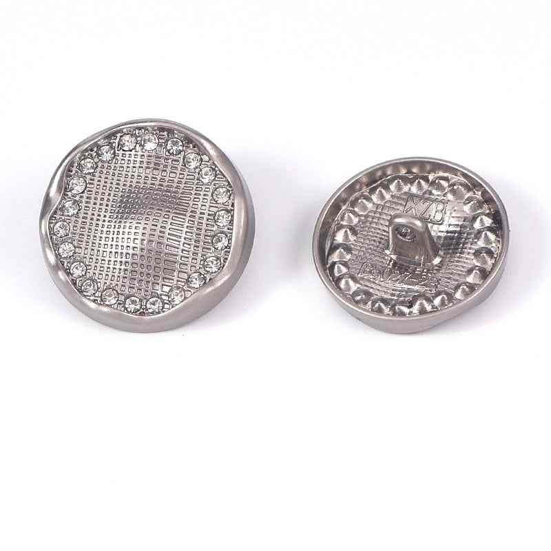 28L/36L/40L Round Mesh Rhinestone Alloy Shank Buttons 20pcs
